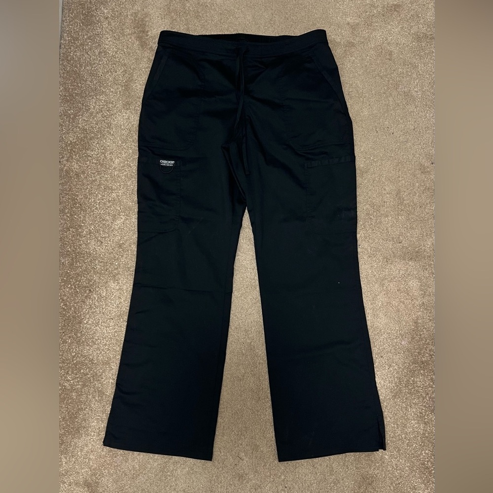 Cherokee Workwear Women's Straight Leg Black Scrub Pants (Size Medium)